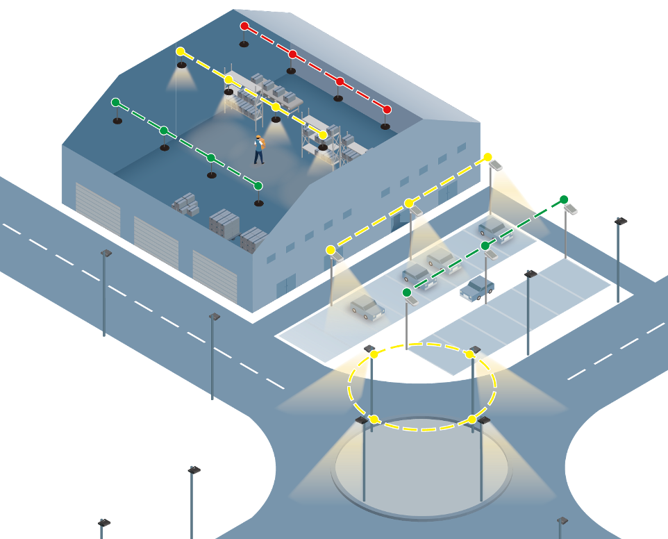 Sensors enable to network lamps without a cable connection